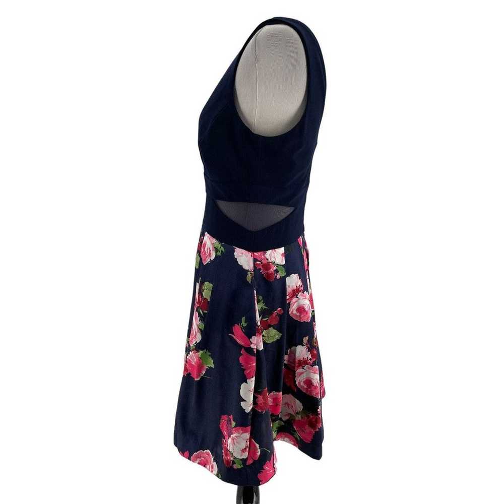 X By Xscape Women's Navy Blue Satin Floral Sleeve… - image 3