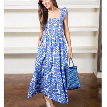 THML Blue And White Maxi Dress
