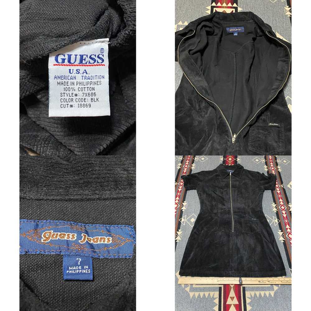 Guess Guess Dress Womens Size 7 Black Corduroy Zi… - image 4