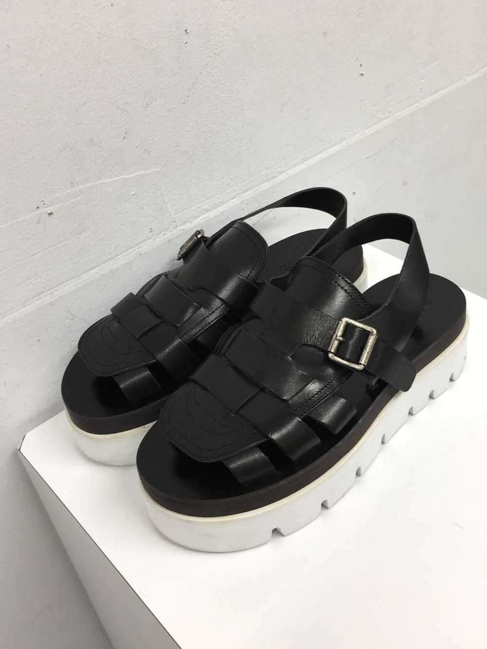 Mm6 Flat Sandals/Sandals/37/Black/Leather Shoes B… - image 2