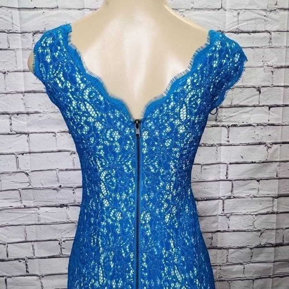 Adrianna Papell Womens Blue Lace Overlay Sleevele… - image 3