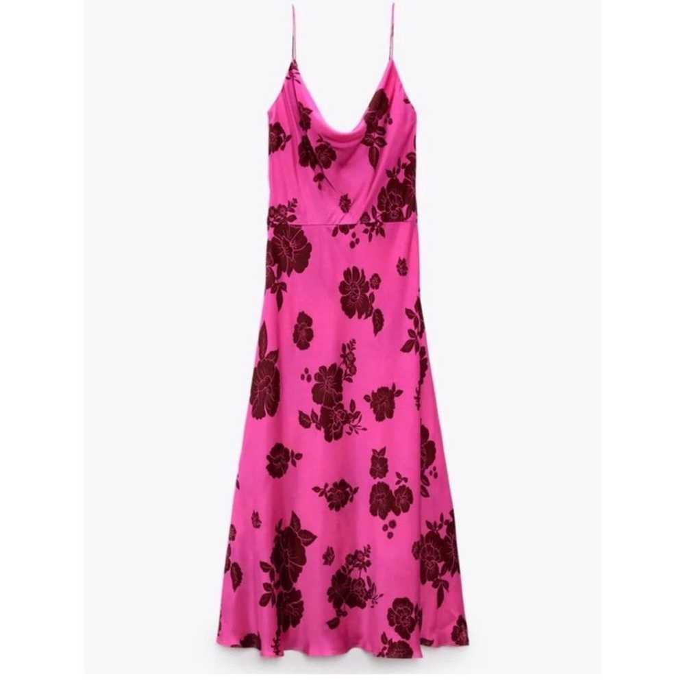 Zara Lingerie Style slip Floral Print Dress size … - image 2