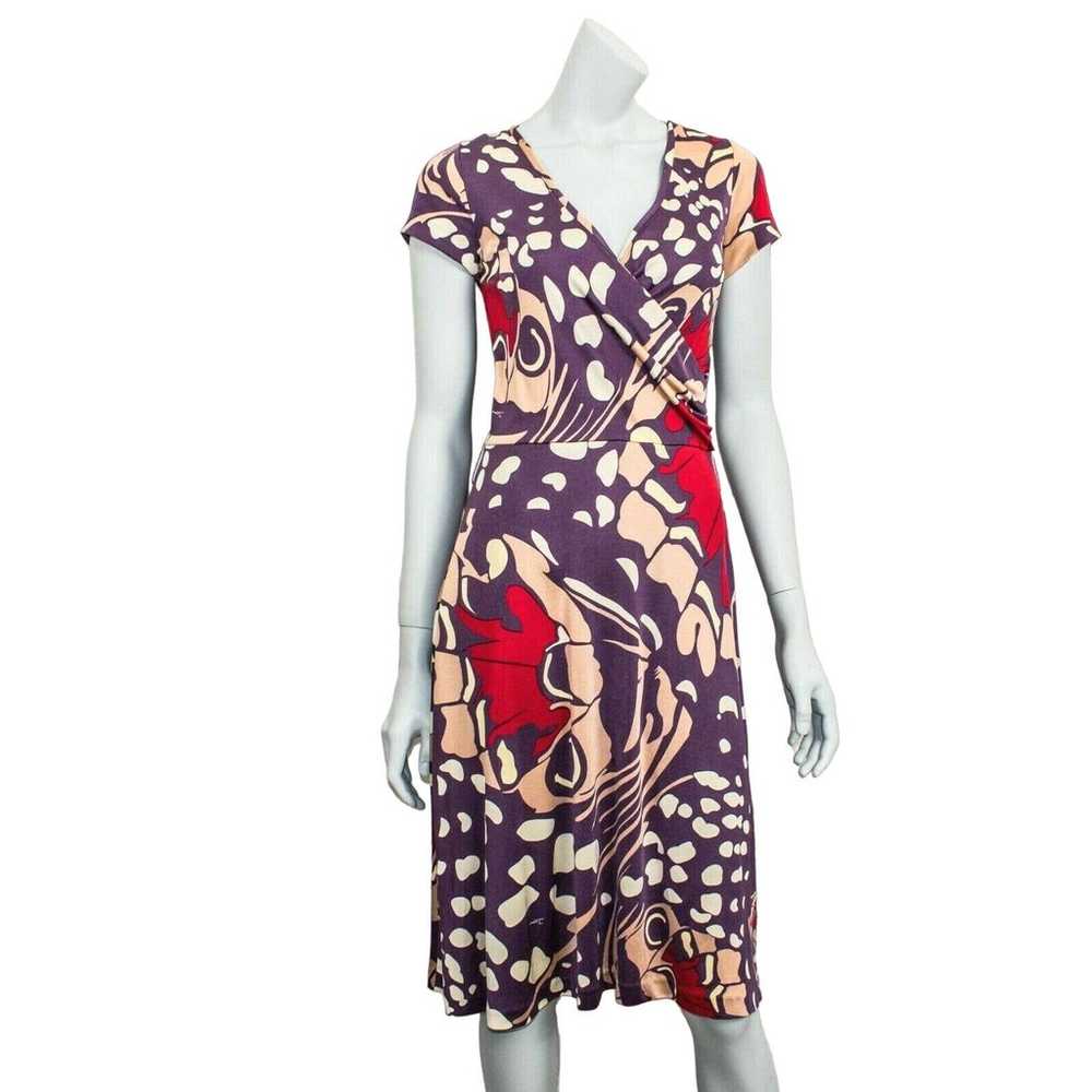 ISSA London 100% Silk Jersey Dress Purple Print W… - image 1