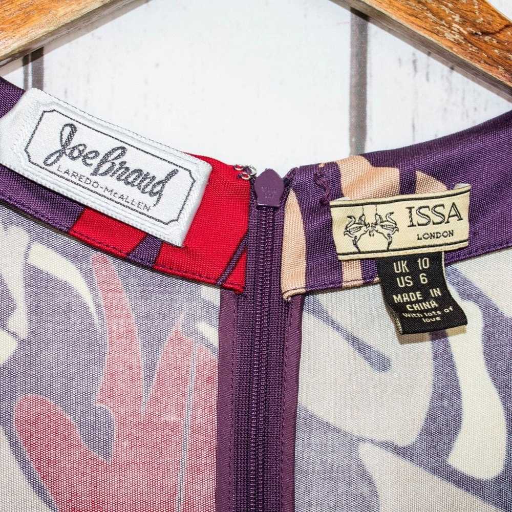 ISSA London 100% Silk Jersey Dress Purple Print W… - image 2