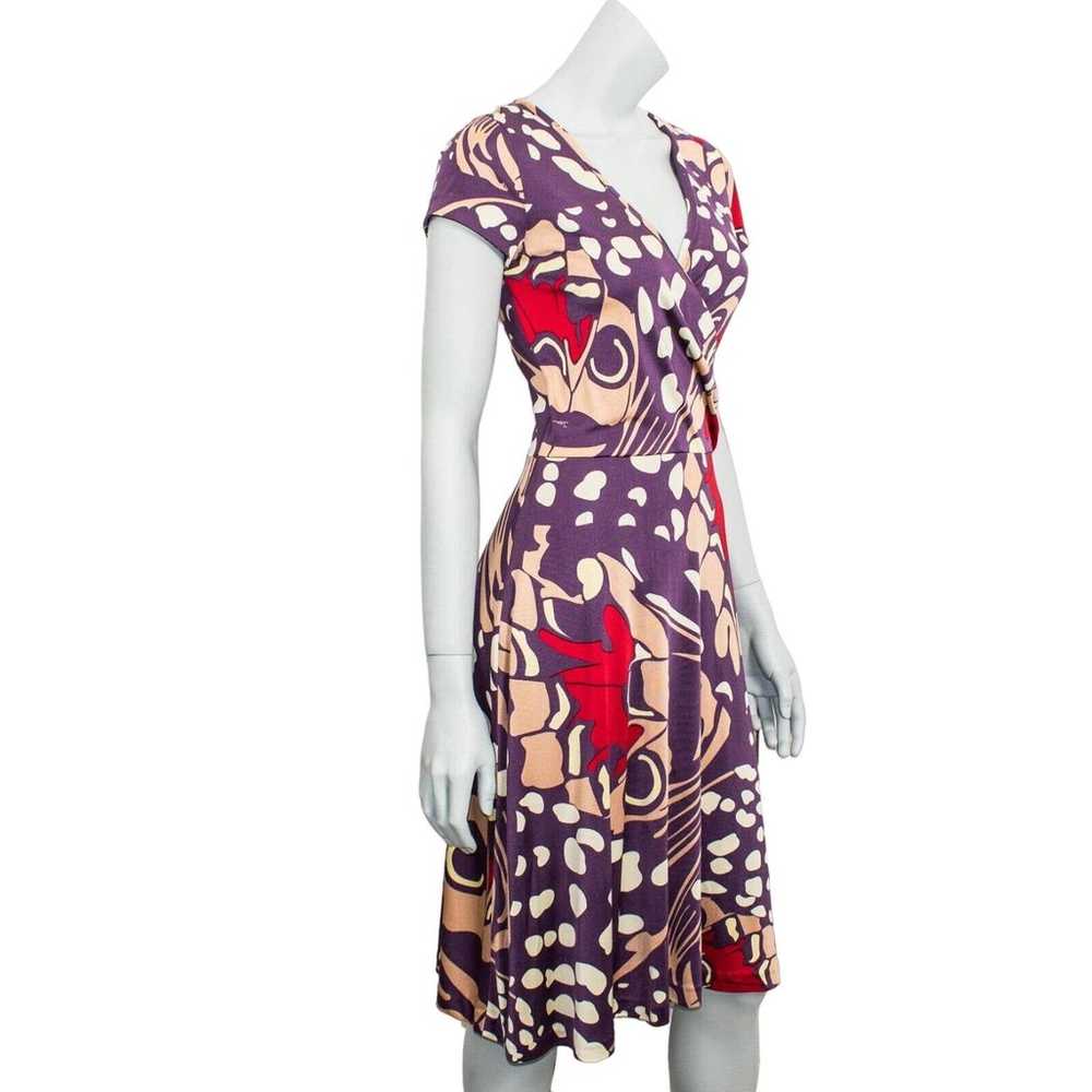 ISSA London 100% Silk Jersey Dress Purple Print W… - image 3