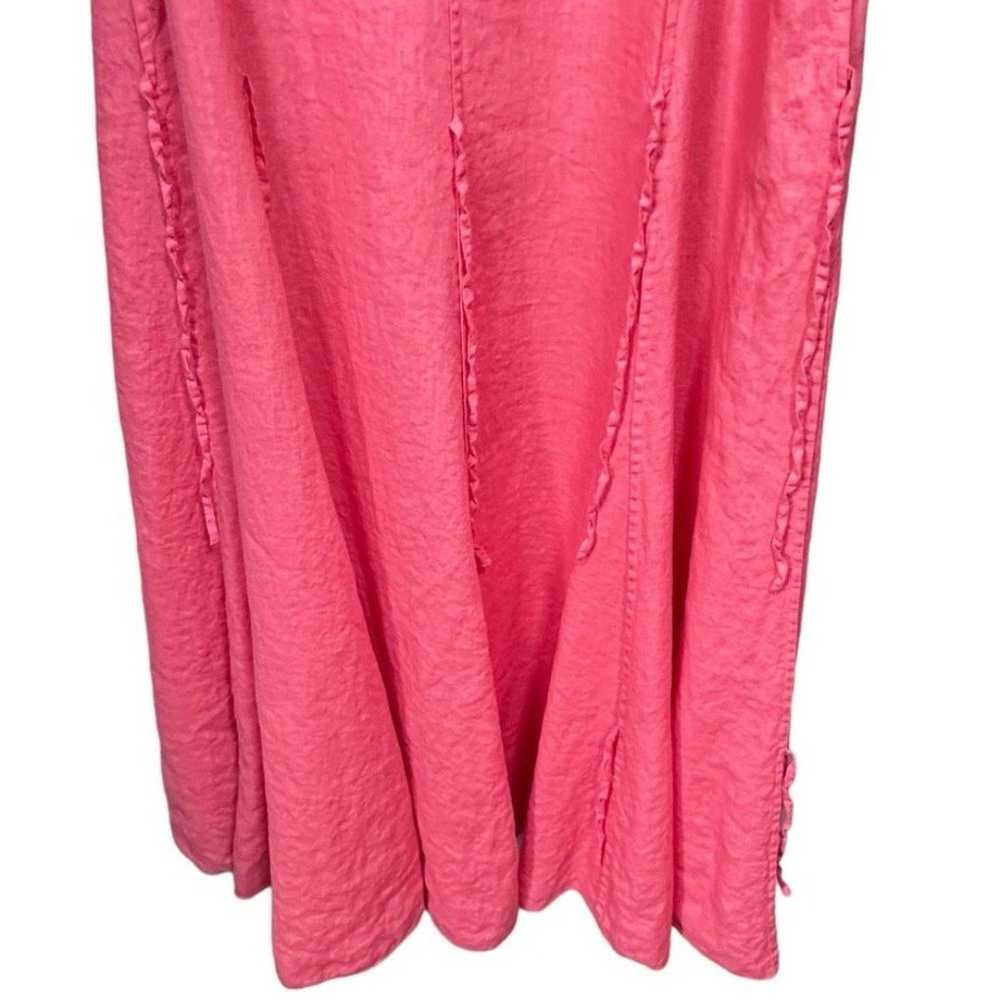 Eileen Fisher Irish Linen Bustled Dress Coral Siz… - image 12