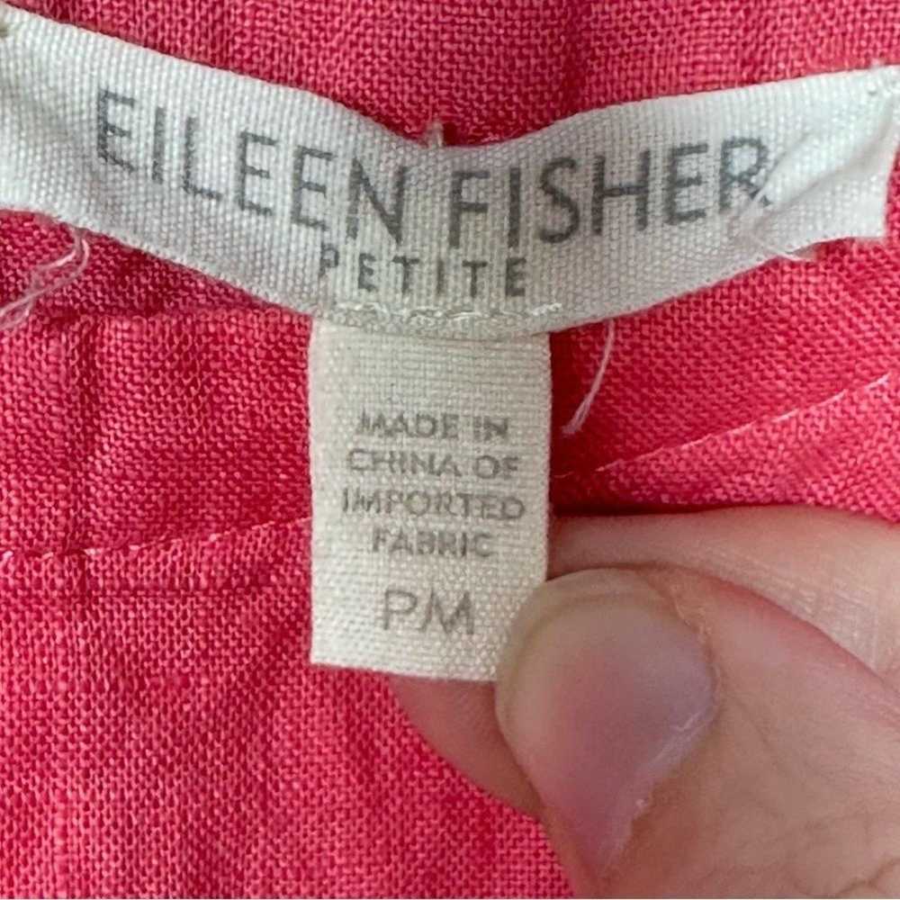 Eileen Fisher Irish Linen Bustled Dress Coral Siz… - image 5