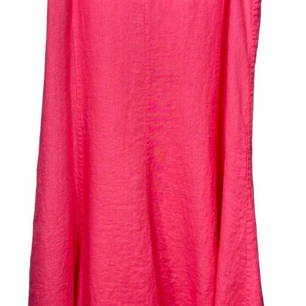 Eileen Fisher Irish Linen Bustled Dress Coral Siz… - image 8