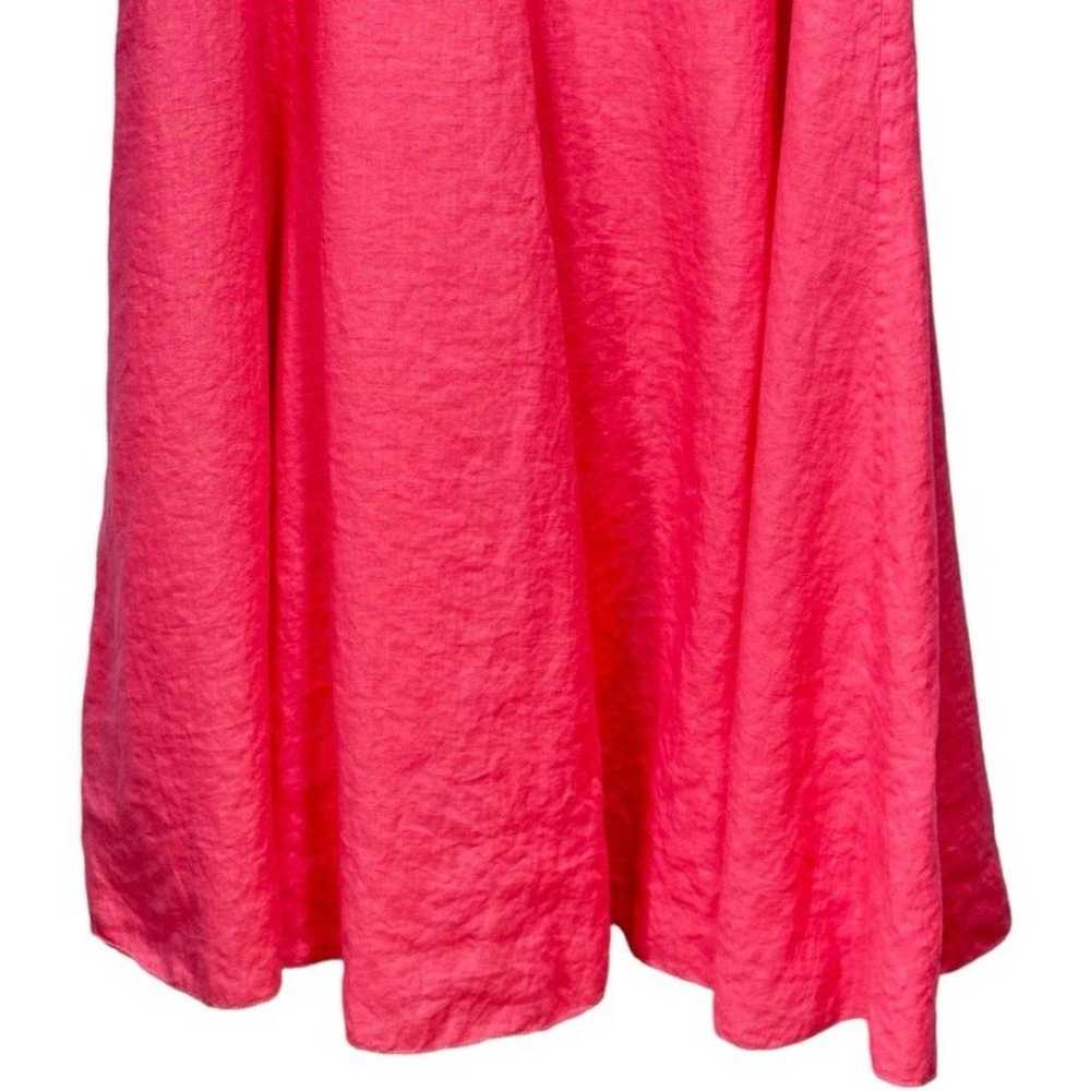 Eileen Fisher Irish Linen Bustled Dress Coral Siz… - image 9