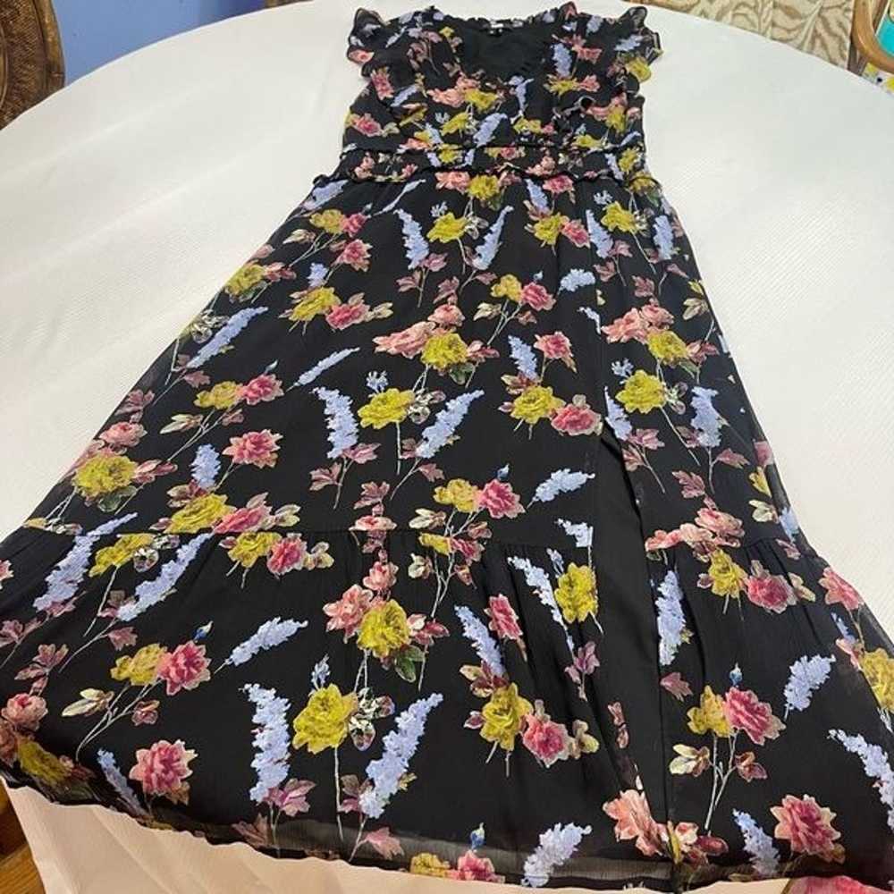 Paige Silk Black Katharina Floral Dress Size XL - image 2