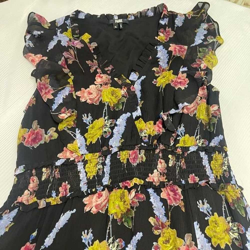 Paige Silk Black Katharina Floral Dress Size XL - image 3