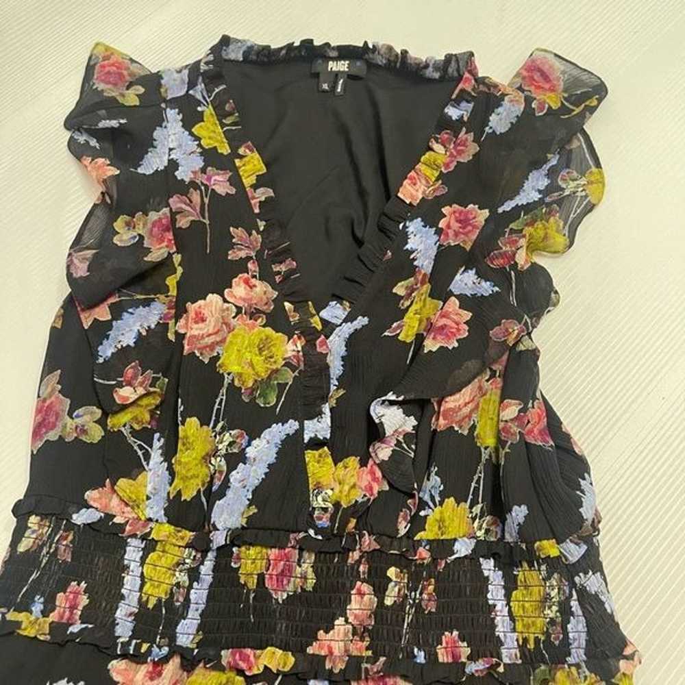 Paige Silk Black Katharina Floral Dress Size XL - image 7