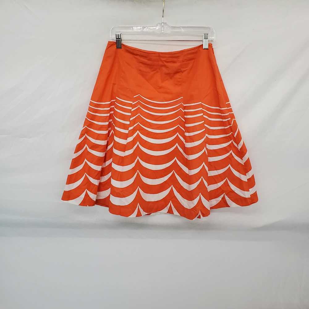 Boden Orange & White Cotton Lined A-Line Skirt WM… - image 1