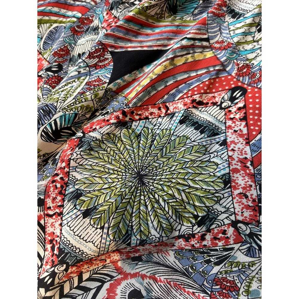 Tolani Multicolor V Neck Silk Summer A Line Maxi … - image 11