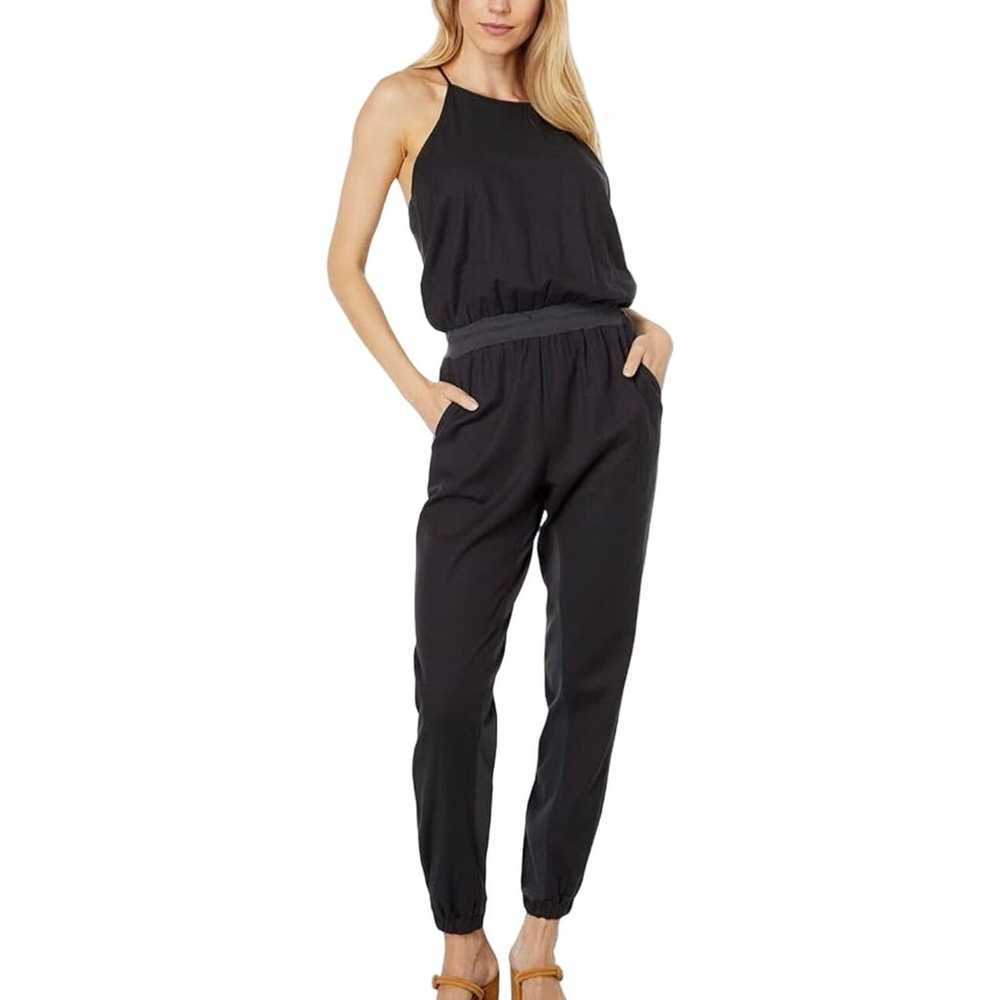 Monrow Woven Mix Jumpsuit in Faded Black - image 1