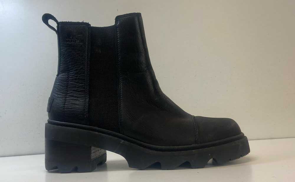 Sorel Leather Platform Joan Chelsea Boots Black 9… - image 1