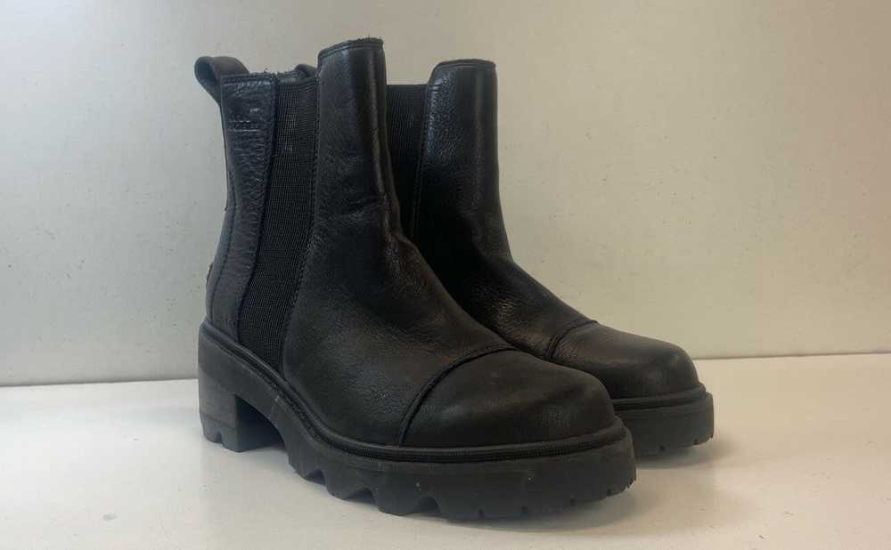 Sorel Leather Platform Joan Chelsea Boots Black 9… - image 4