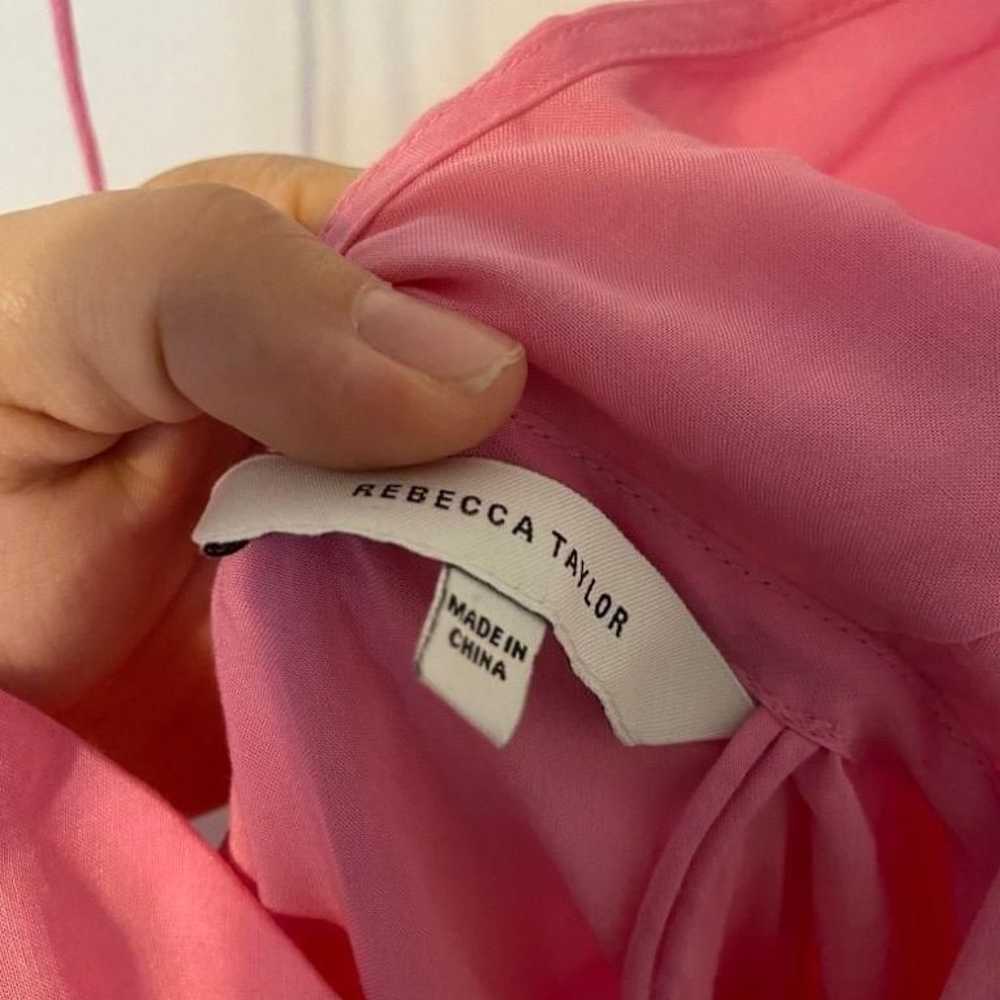 Rebecca Taylor Handkerchief Asymmetric￼ Pink Silk… - image 4