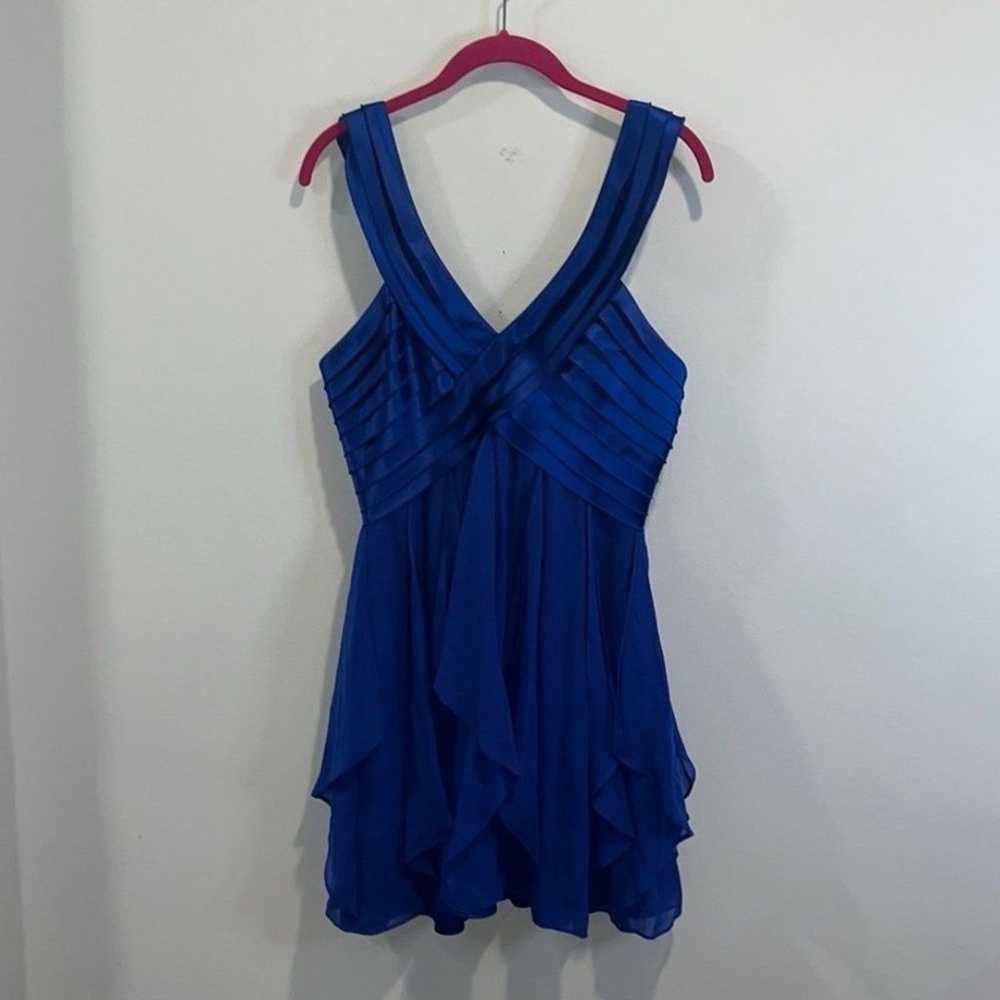 BCBG Maxazria blue silk and chiffon dress 8 - image 2