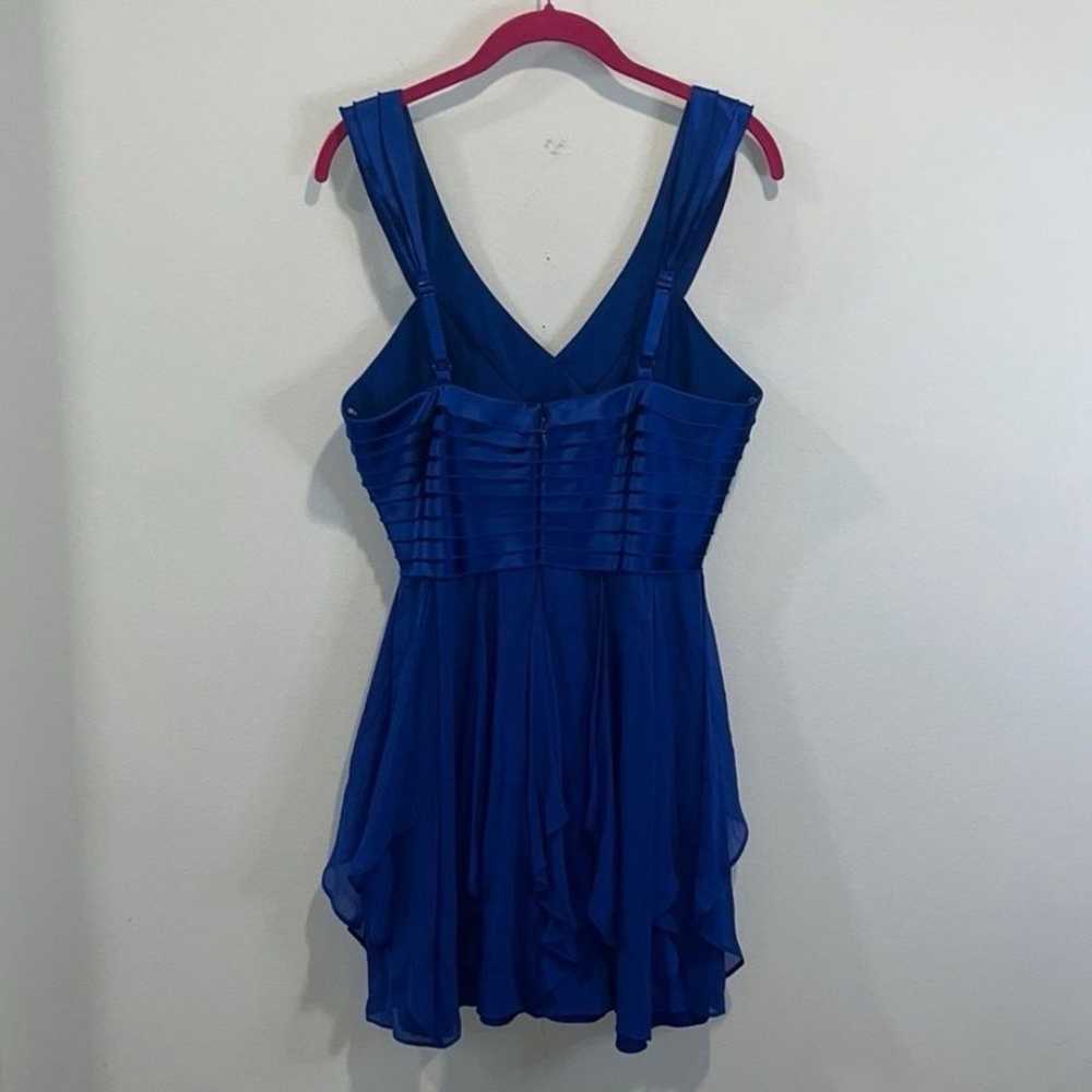 BCBG Maxazria blue silk and chiffon dress 8 - image 4