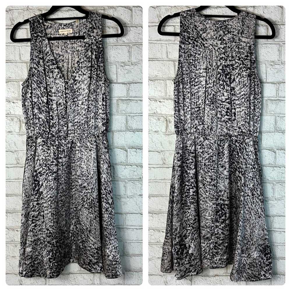 Rebecca Taylor Dress 100% Silk Mini Sleeveless V … - image 2