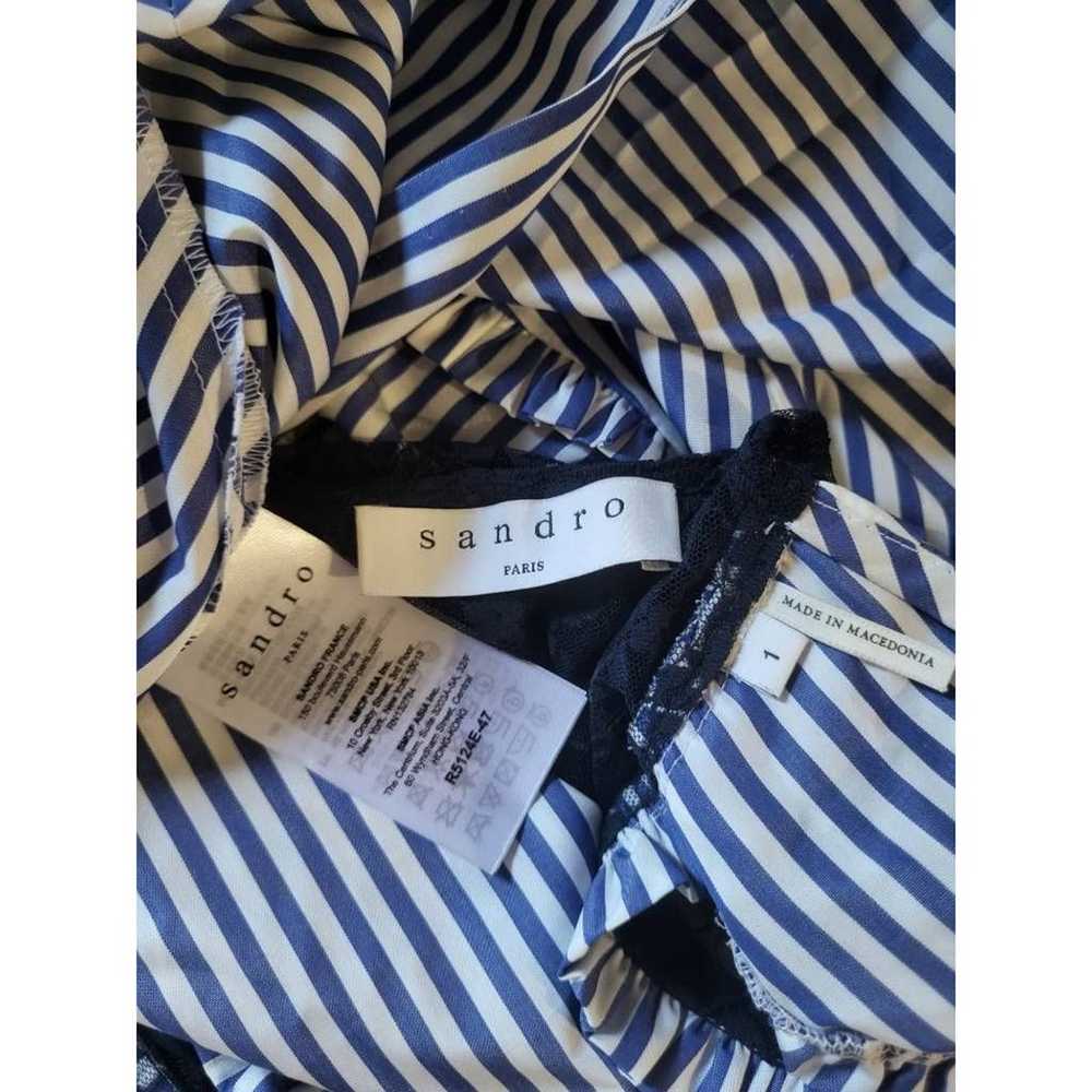 Sandro Womens Shift Dress Blue White Striped Ruff… - image 4