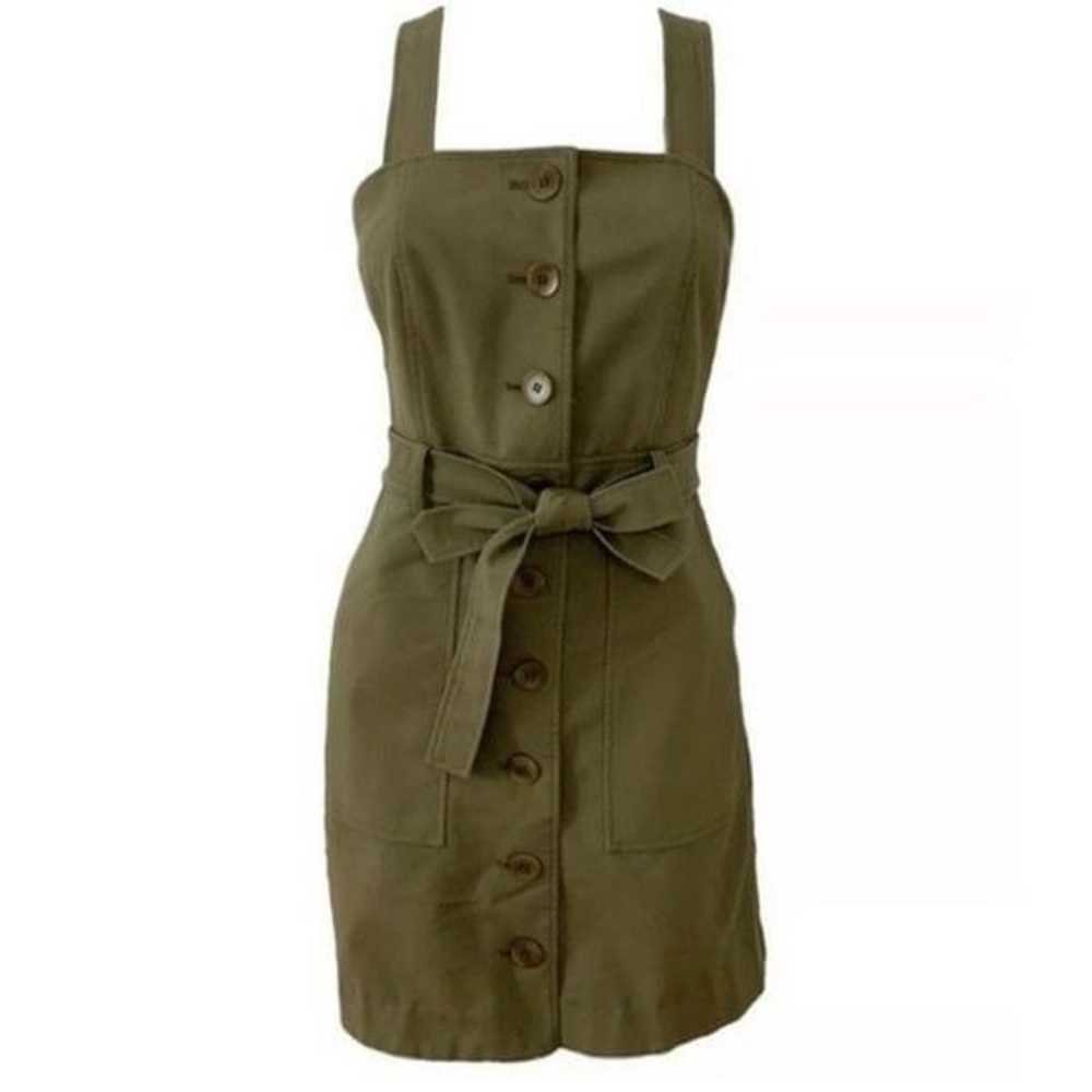 Tibi Cargo Dress Moss Green Button Front Belted s… - image 1