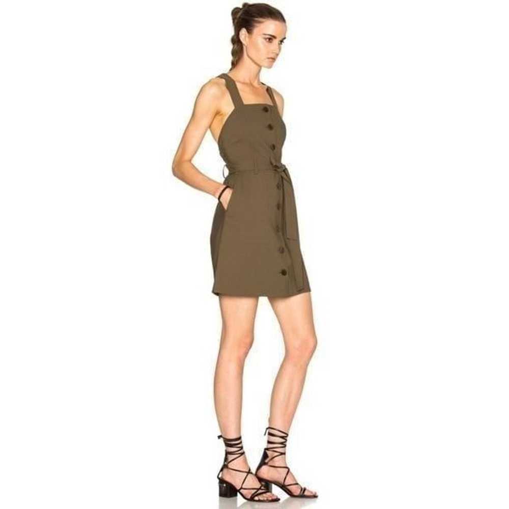 Tibi Cargo Dress Moss Green Button Front Belted s… - image 3