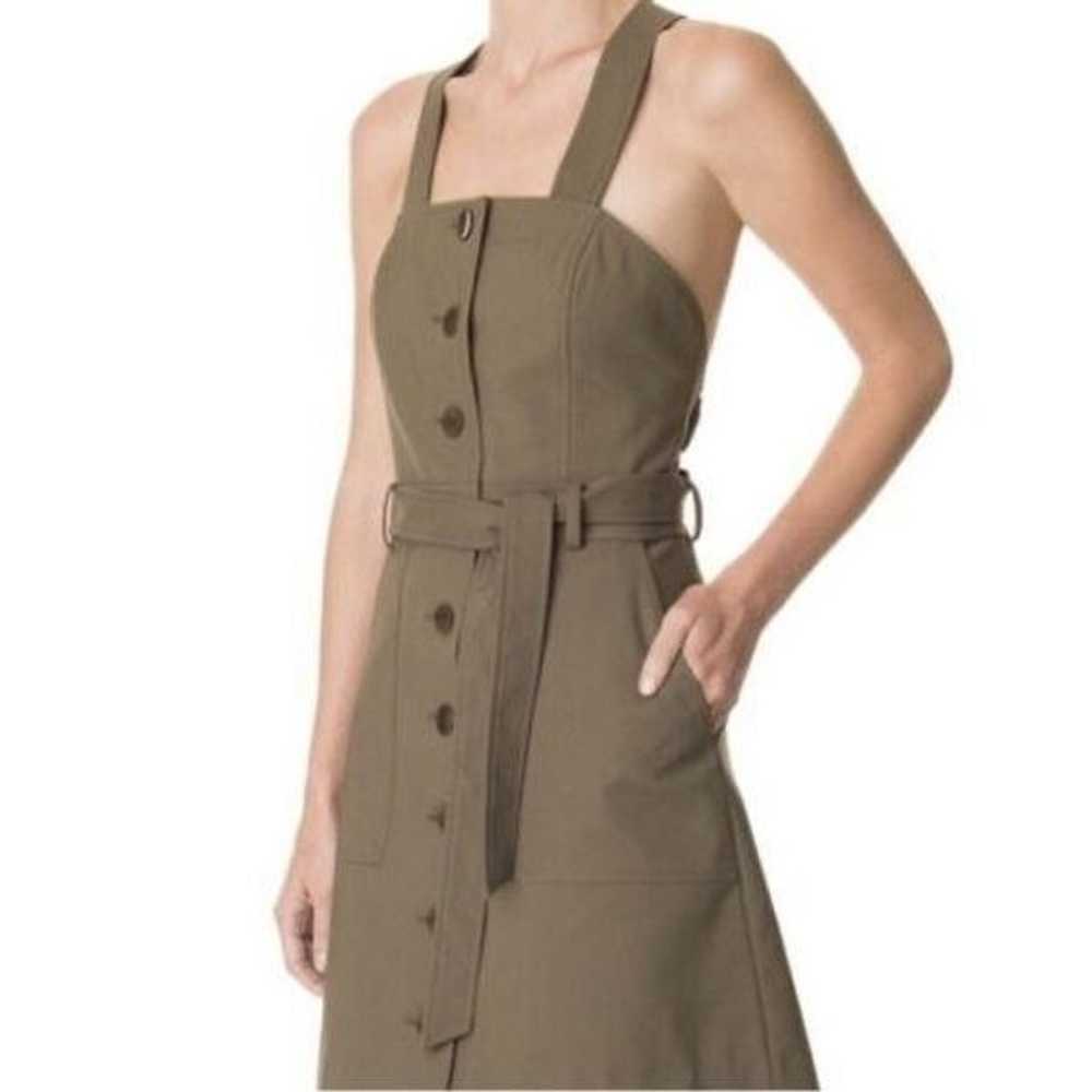Tibi Cargo Dress Moss Green Button Front Belted s… - image 5
