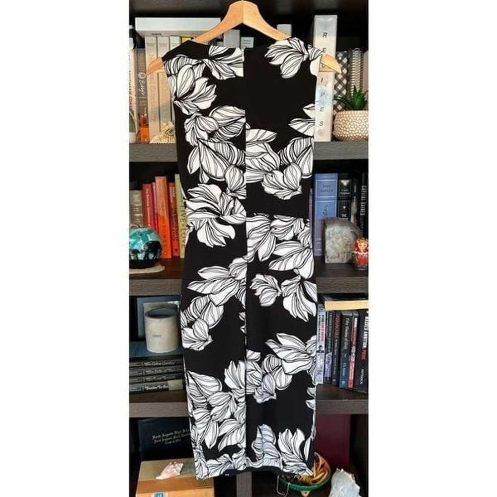 Joseph Ribkoff Black-White Floral Dress Size 6 - image 2