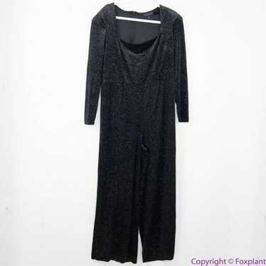 NEW Eloquii black Strong Shoulder Velvet Jumpsuit… - image 1