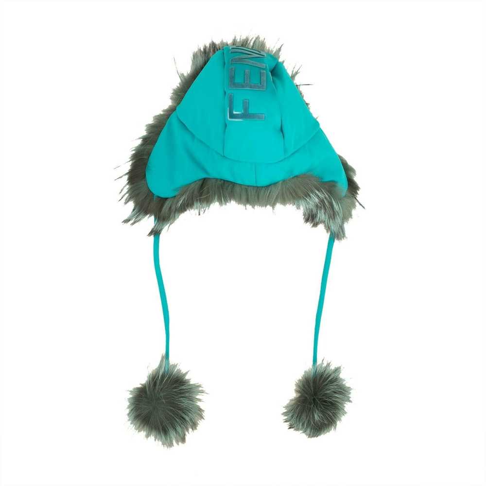 Fendi Blue Aviator Winter Fox Fur Hat Size L - image 3
