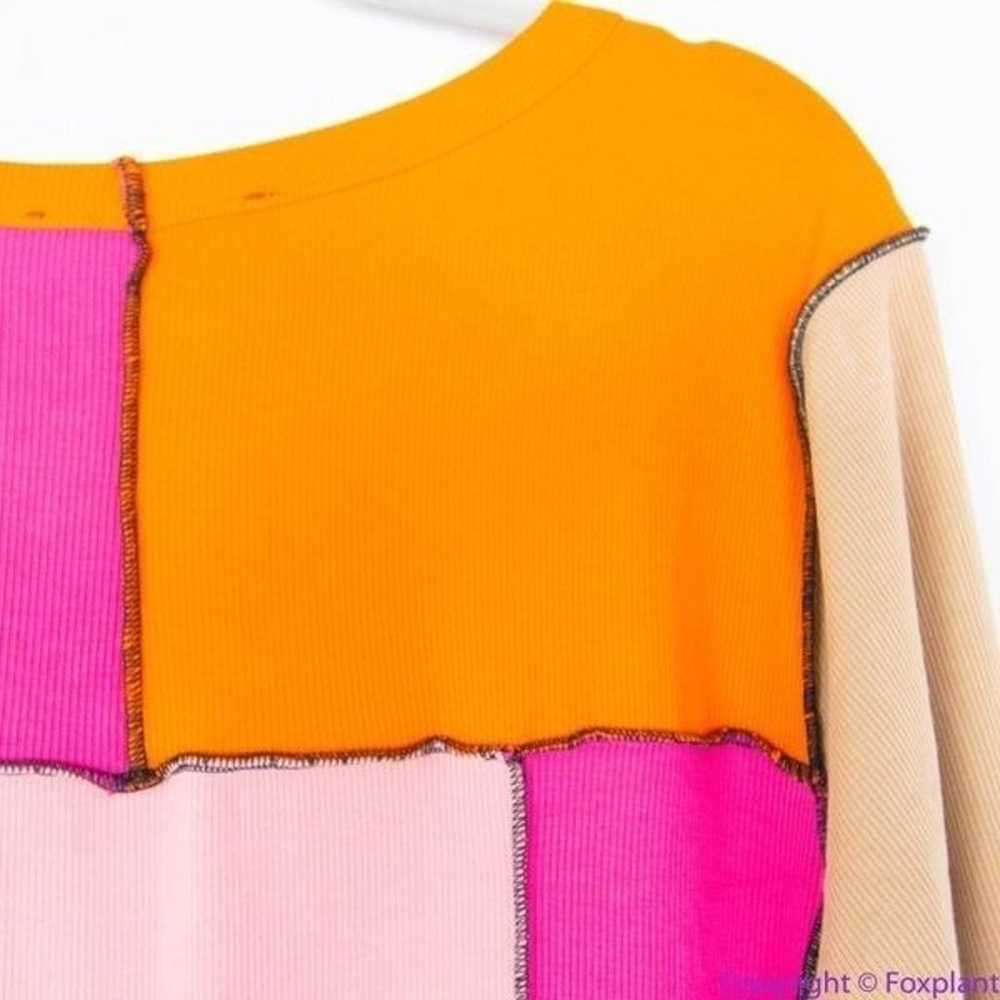 NEW Eloquii Patchwork midi Dress, pink and orange… - image 8