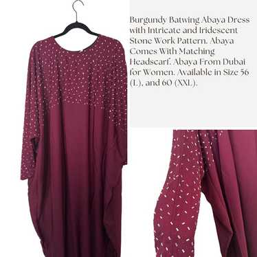2024 Abaya Dress from Dubai Burgundy Batwing Abaya