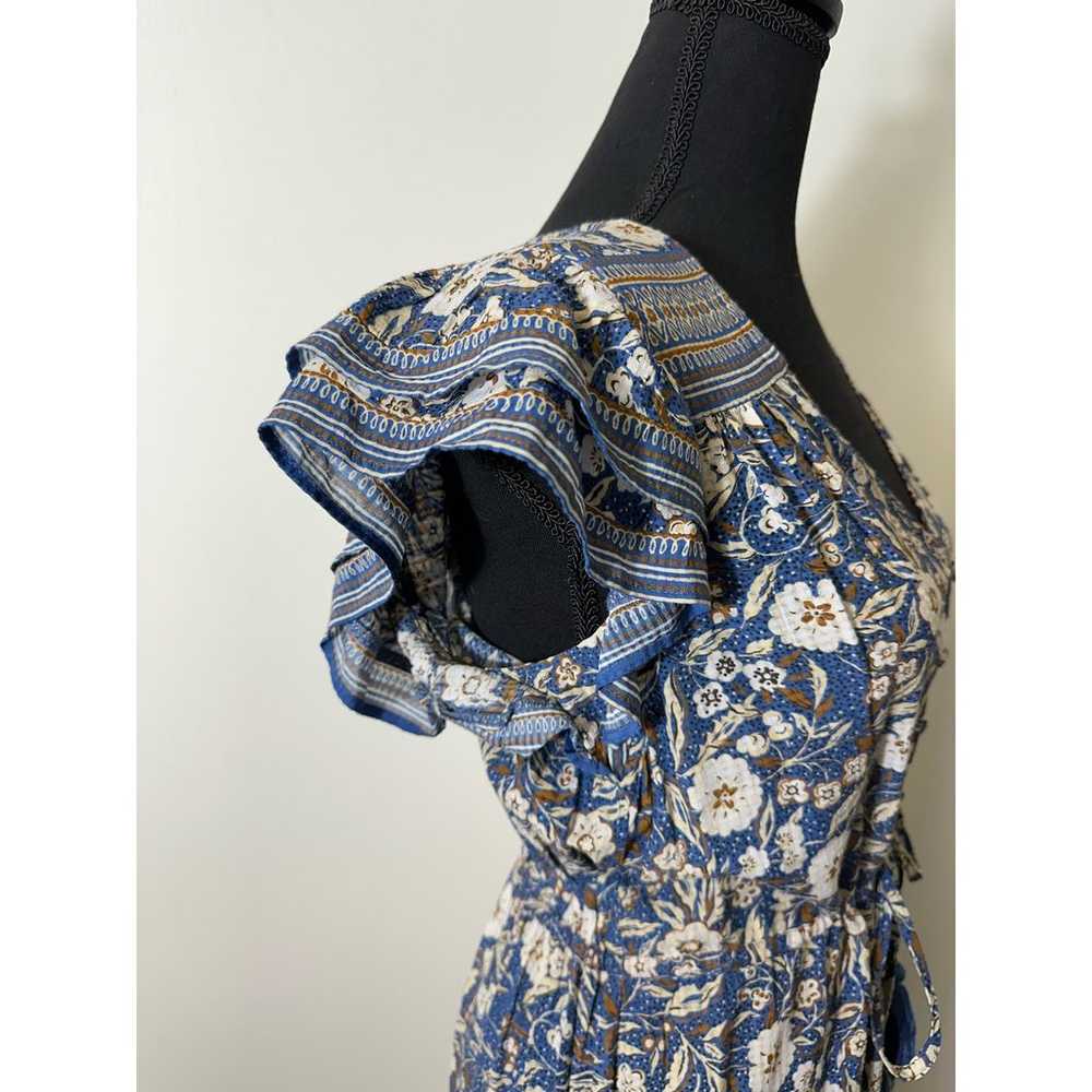 Veronica Beard Blue Printed V-neck Midi Dress Sz S - image 4