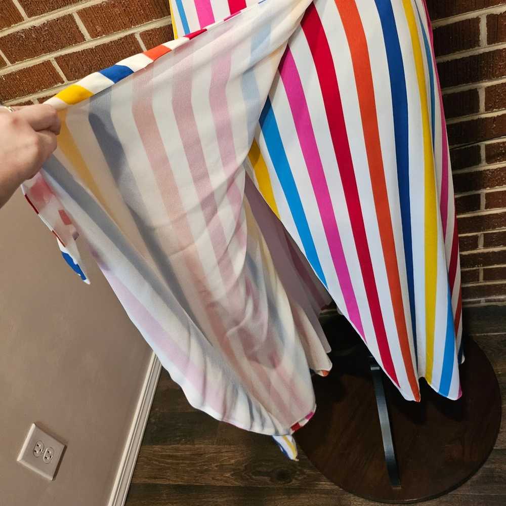 Color Me Courtney Rainbow Striped Taira Wrap Ruff… - image 5