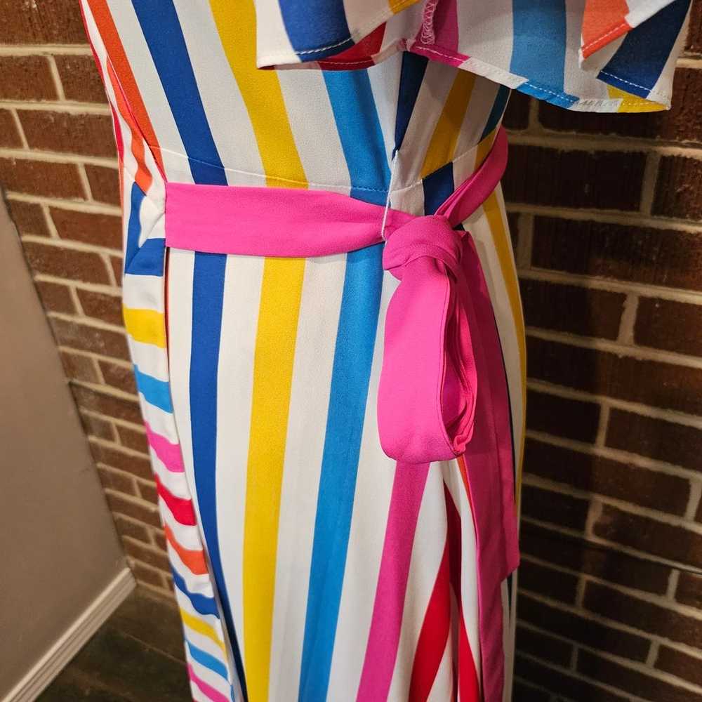 Color Me Courtney Rainbow Striped Taira Wrap Ruff… - image 7