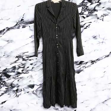 Becken Silk Blend Navy Cinched Flare Dress Sz 10 … - image 1