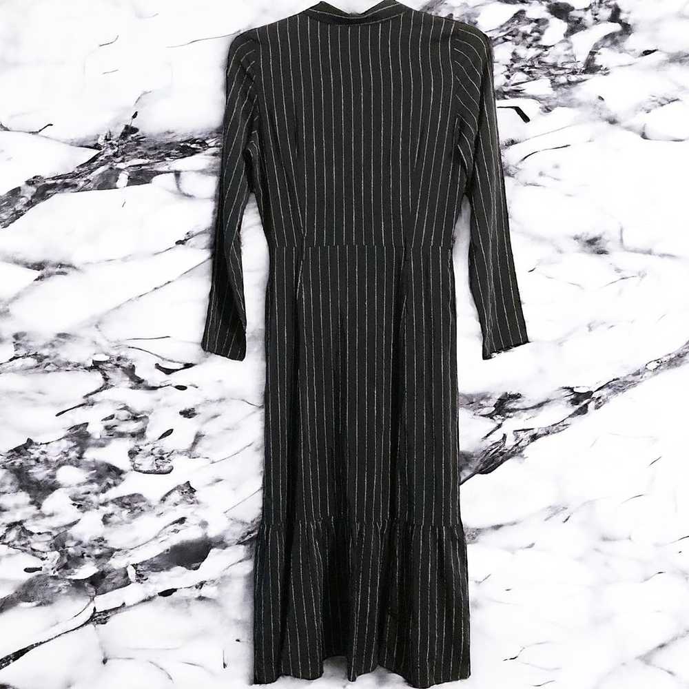 Becken Silk Blend Navy Cinched Flare Dress Sz 10 … - image 2
