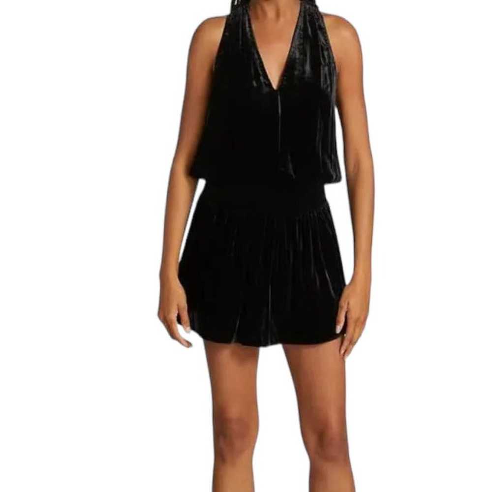 Ramy Brook Dress Jerry Velvet Minidress black Med… - image 5