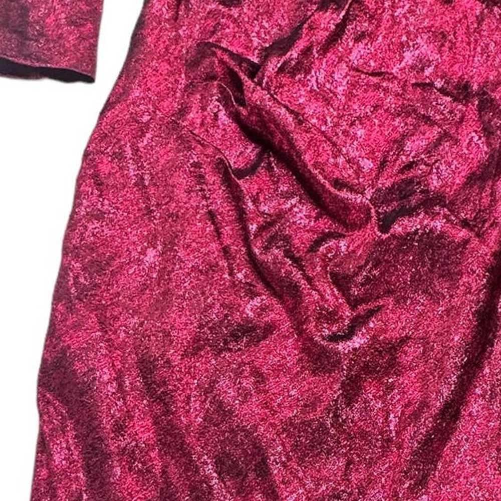 Theia Off Shoulder Metallic Burgundy Red Dress Si… - image 7