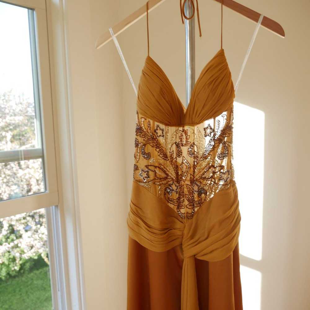 Beaded Halter Slip Dress Y2k Vintage Prom Silk & … - image 2