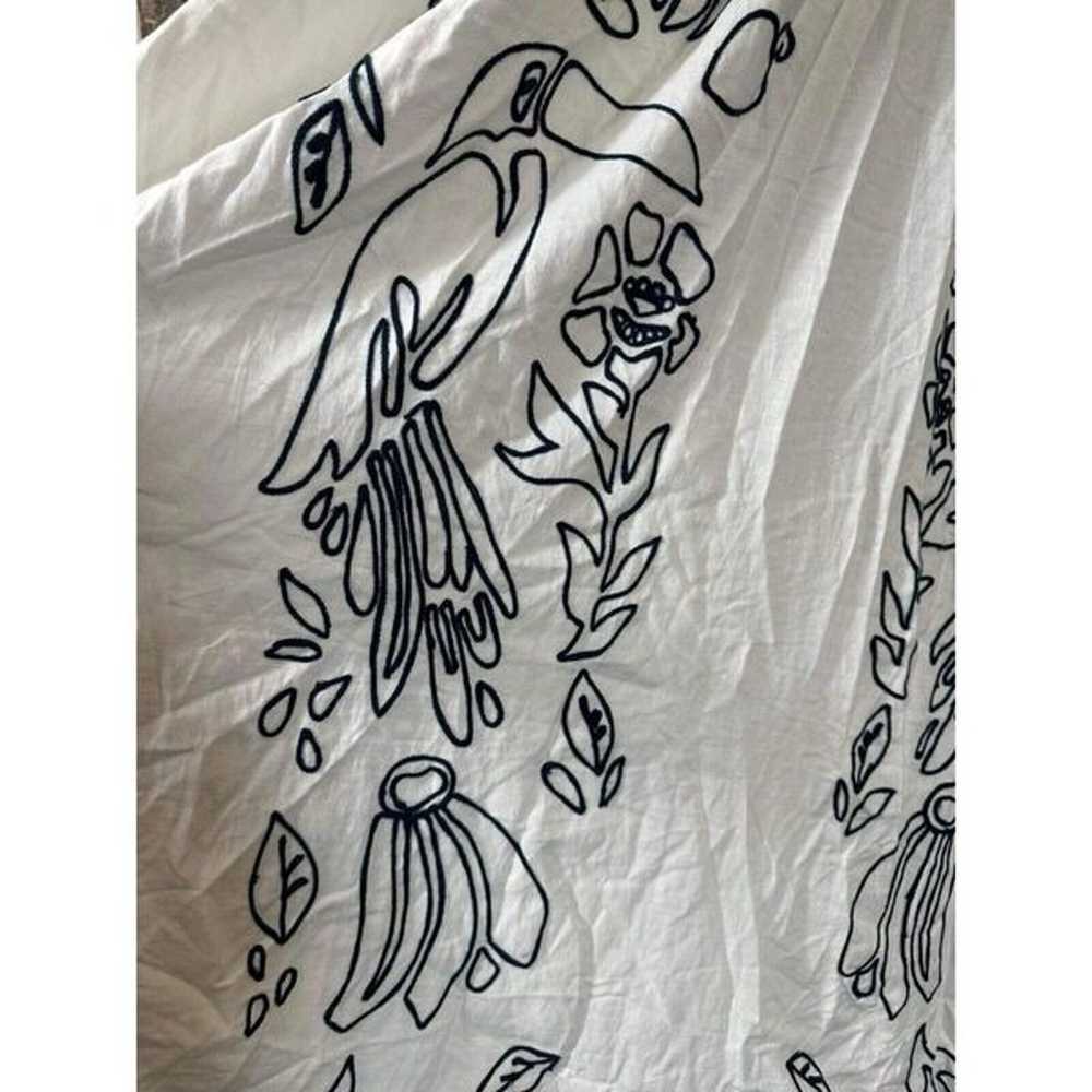 New Farm Rio Embroidered Halter Dress Linen Anthr… - image 10