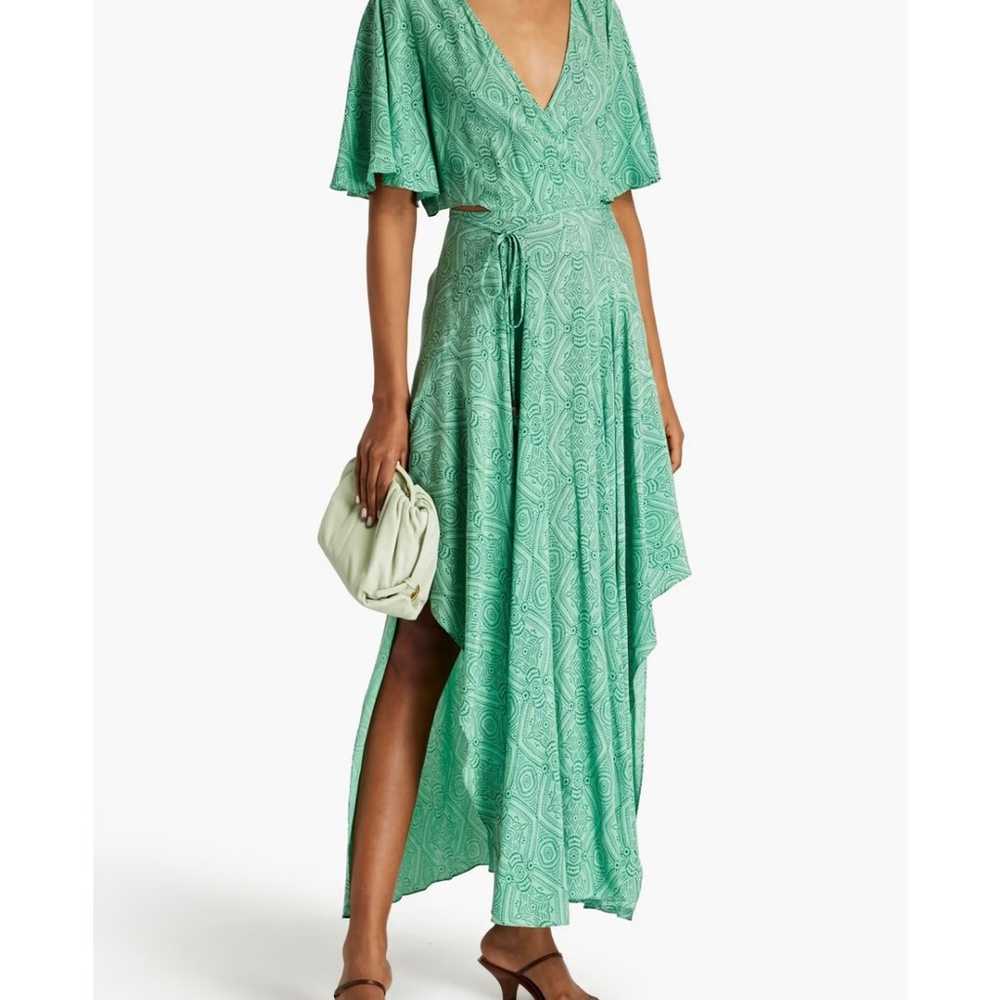 Maje Rimaro Wrap Maxi Dress Green With Cut Outs S… - image 10