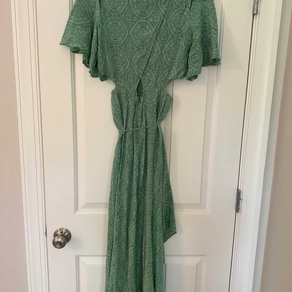 Maje Rimaro Wrap Maxi Dress Green With Cut Outs S… - image 8