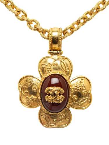 CHANEL Pre-Owned 1996 CC Clover Pendant costume n… - image 1