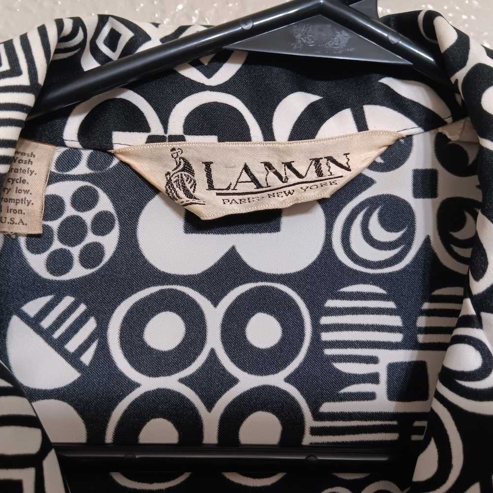 Lanvin Paris Vintage 60s Black White Mod Geometri… - image 5