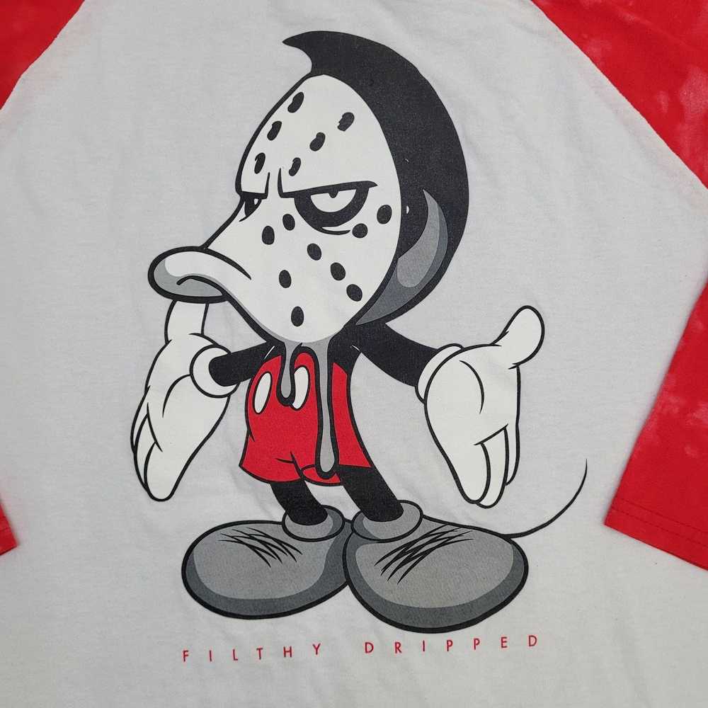 Vintage 90s Filthy-Dripped Mask Cartoon Art 3/4 S… - image 3