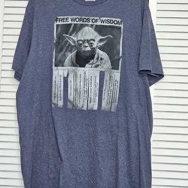 Star Wars T-shirt Yoda XL Gray "Free Words of Wis… - image 1