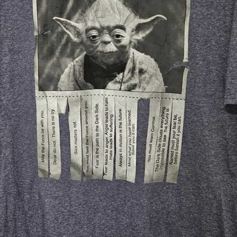 Star Wars T-shirt Yoda XL Gray "Free Words of Wis… - image 2